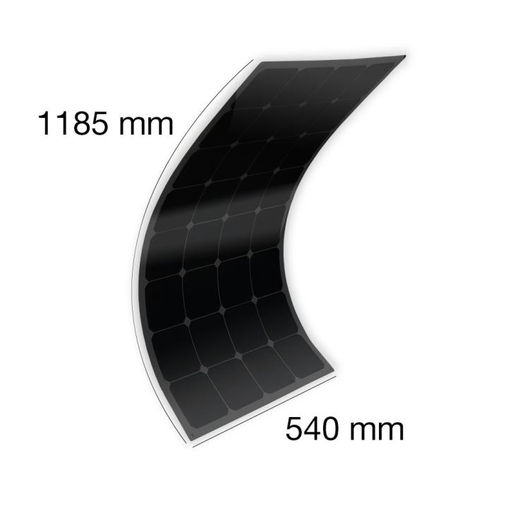 MX FLEX Volledig zwart 12V flexibel zonnepaneel 100Wp