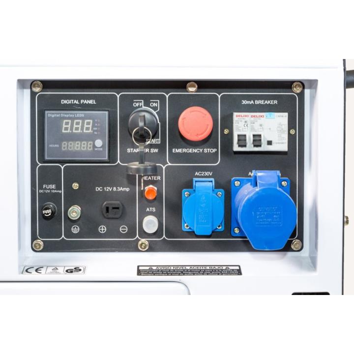 Grupo electrógeno mono insonorizado DG-7800SE de 6,5 kW