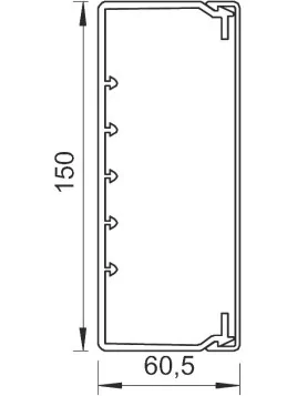 Weißer Kabelkanal 60x150mm - Länge 2m