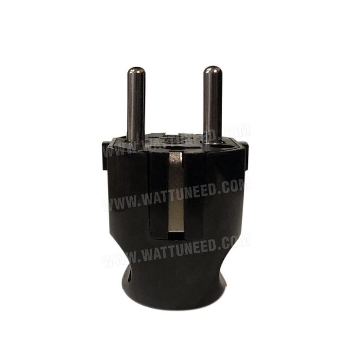 Fiche électrique mâle 2P+T 16A de couleur noire