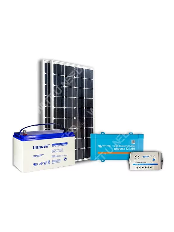Kit solar 200Wc mono - 55Ah - 250VA