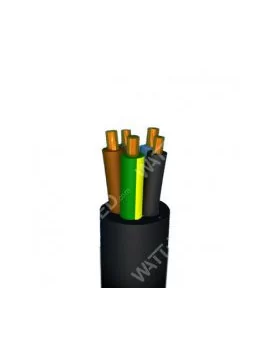 Flexibele zwarte neopreen kabel H07RN-F ECA 5G4 450/750V per meter
