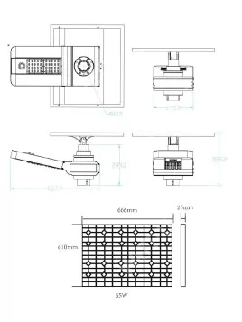 Farola solar - LED autónoma WU 40W 18V - Panel de 100W