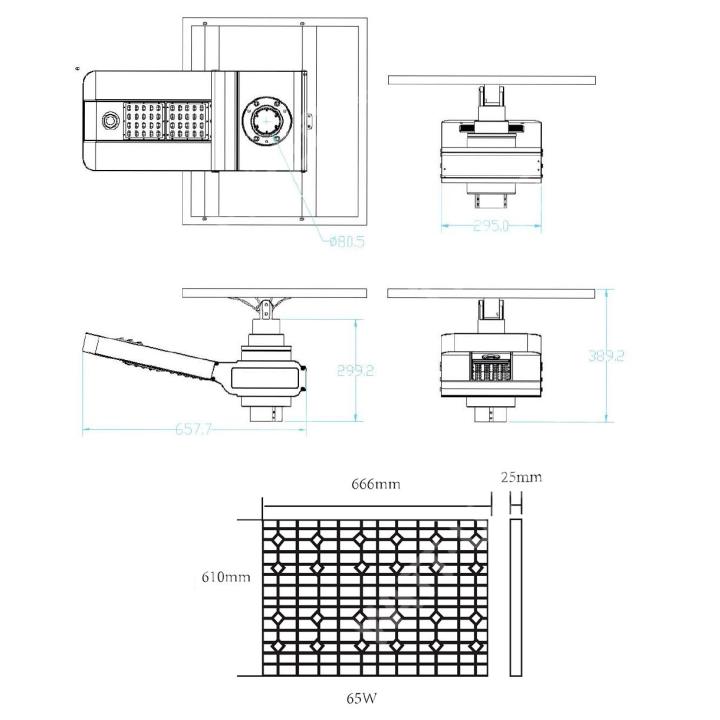 Solar lamp post - LED autonomous WU 40W 18V - Panel 100W