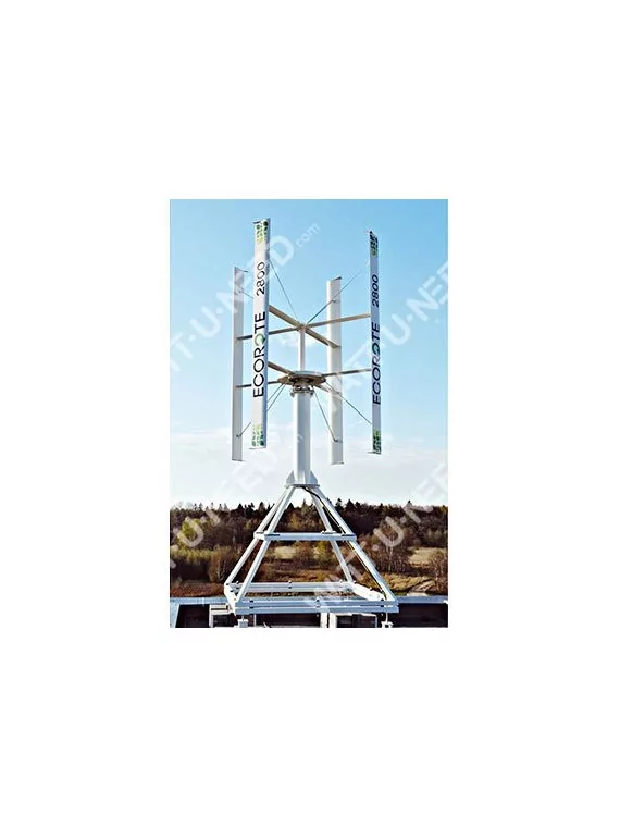Mástil de viento ecorote con estructura plana de techo 