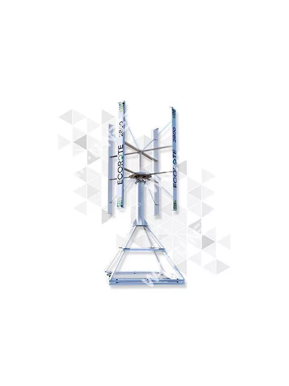 Mástil de viento ecorote con estructura plana de techo con balastos