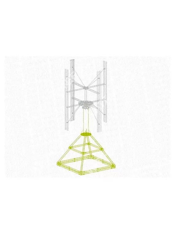 Mât eolienne Ecorote avec structure pour toit plat 