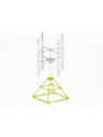 Ecorote wind mast with flat roof structure with ballasts