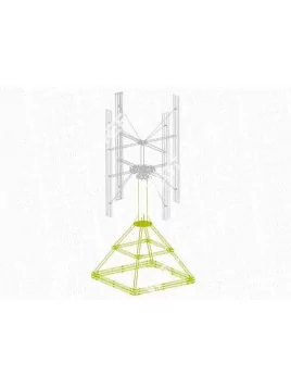 Mástil de viento ecorote con estructura plana de techo 