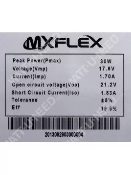 MX FLEX Protect 12V Zonnepaneel 30Wp Achter Contact
