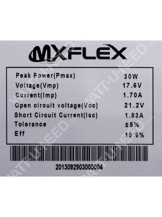 MX FLEX Protect 12V Zonnepaneel 30Wp Achter Contact
