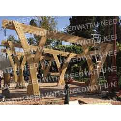 Estructura de madera para 4 autos