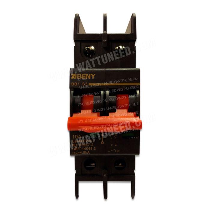 Stroomonderbreker DC 10A 600V Fotovoltaïsch BB1-63 | Wattuneed