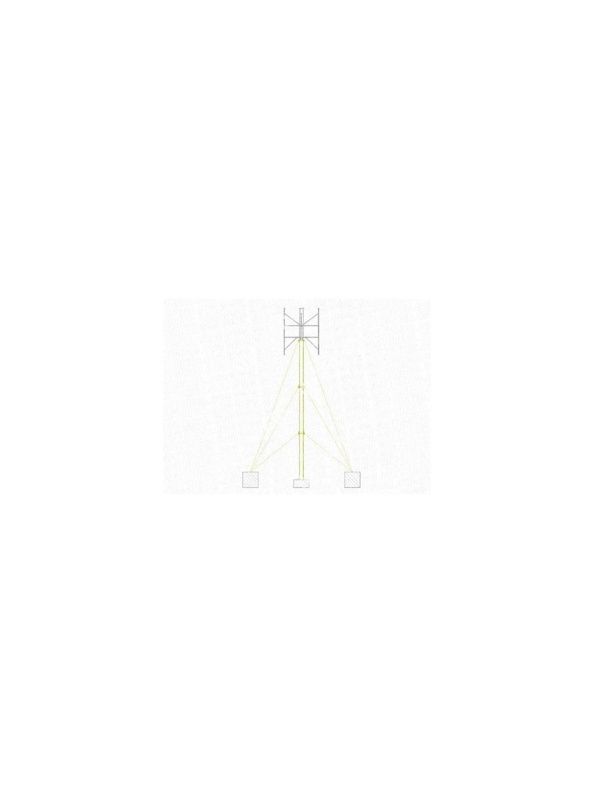 Mástil de acero para el aerogenerador 2800 Ecorote con soportes de cables 