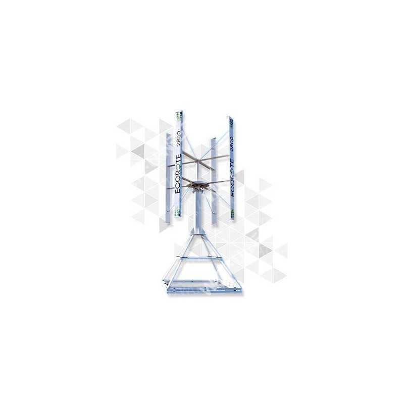 Mástil de viento ecorote con estructura plana de techo con balastos