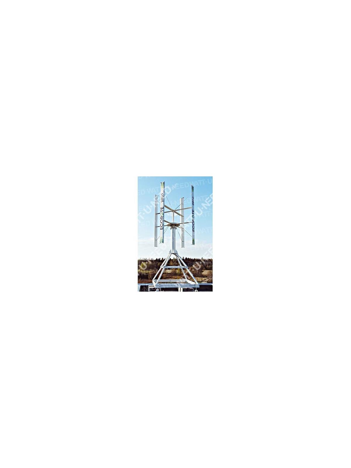 Mât eolienne Ecorote avec structure pour toit plat  avec balaste