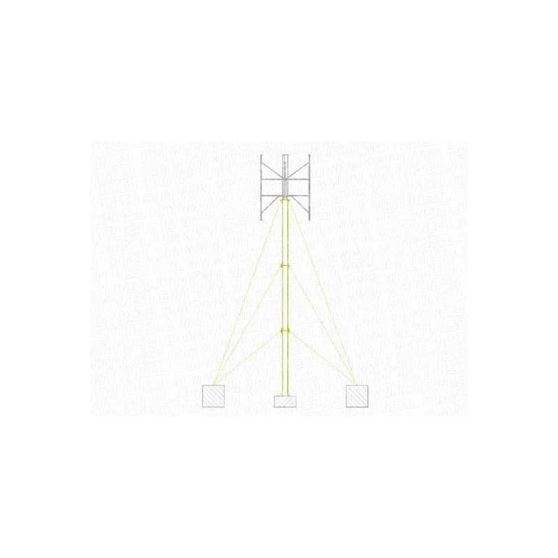 Mástil de acero para turbina eólica 9800W Ecorote con soportes de cable 
