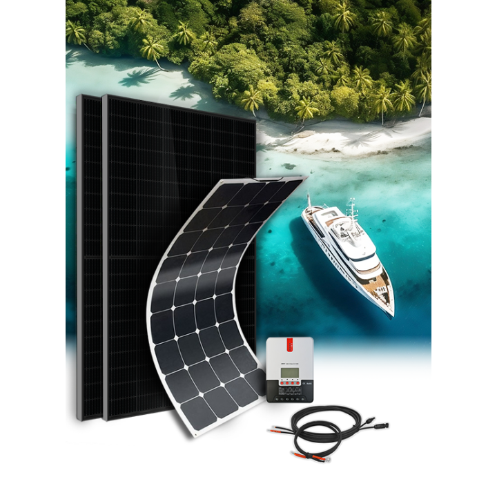Kit solaire camping-car & bateau TAILLE XL - 12V - configurable