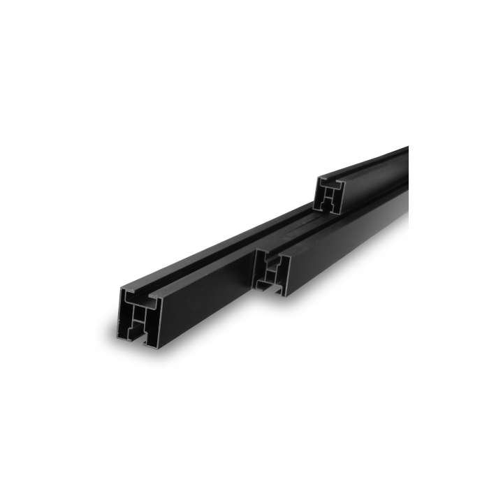 Riel de montaje de aluminio anodizado negro 40x40 para paneles solares