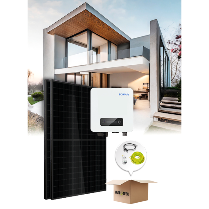 Kit 2 Paneele Eigenverbrauch / Rückspeisung 1100W Sofar ohne Speicher