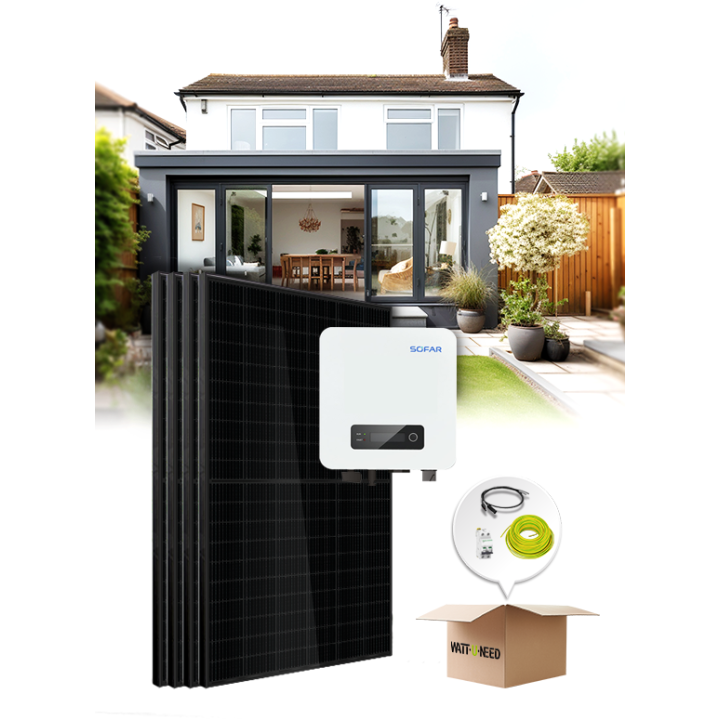 Kit de 4 paneles de autoconsumo/reinyección 1600W Sofar sin almacenamiento