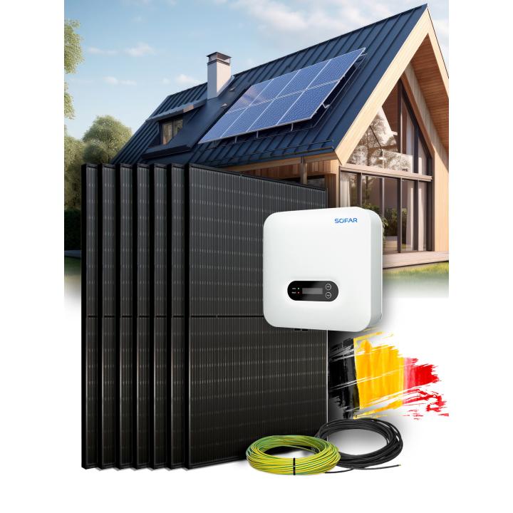 Kit autoconsommation 8 panneaux 3 kVa sans stockage et installation en Belgique