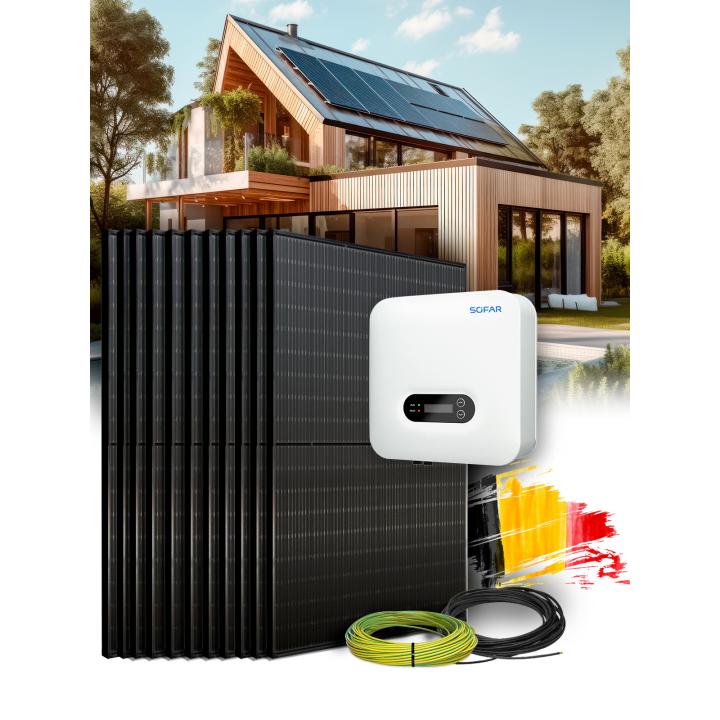 Kit autoconsommation / réinjection 16 panneaux 5 kVa sans stockage et installation en Belgique