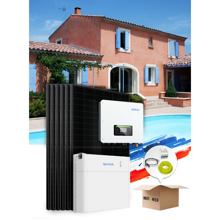 Kit autoconsommation 18 panels 8 kVa with installation in France