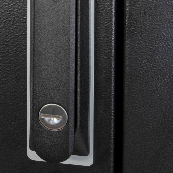 19'' 32U Rack-Schrank für Pylontech schwarze Tür und gehärtetes Glas — vue 4