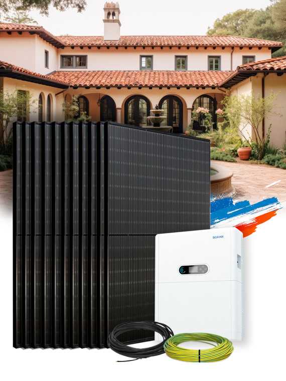 Zonnepaneel Kit Zelfverbruik 6,3 kWp – Mono 5 kW – Batterij 5,12 kWh – Geïnstalleerd FR