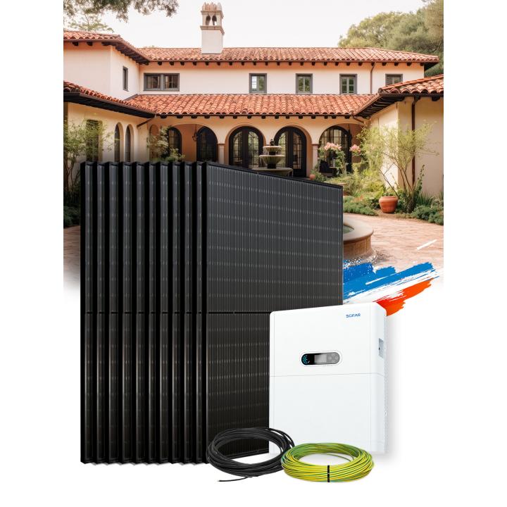 Kit Solar Autoconsumo 6,3 kWp – Mono 5 kW – Batería 5,12 kWh – Instalado FR