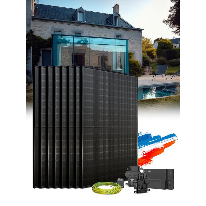 Kit autoconsommation 6 paneles 3kWc Enphase con instalación en Francia