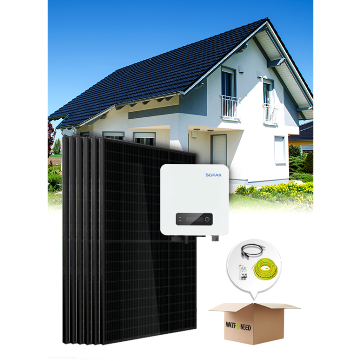 Kit 6 panels self-consumption / reinjection 2200W Sofar without storage