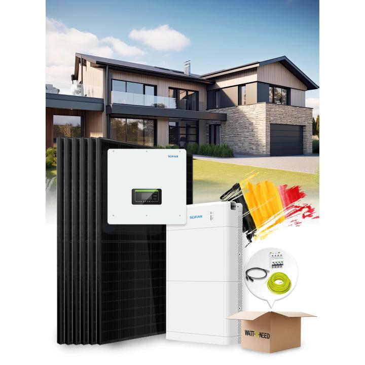 Eigenverbrauchs-/Rückspeisungs-Kit 25 Paneele 10 kVa mit Lagerung und Installation in Belgien