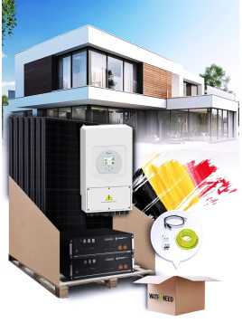 Kit de autoconsumo de 25 paneles de 10 kVA con almacenamiento e instalación en Bélgica