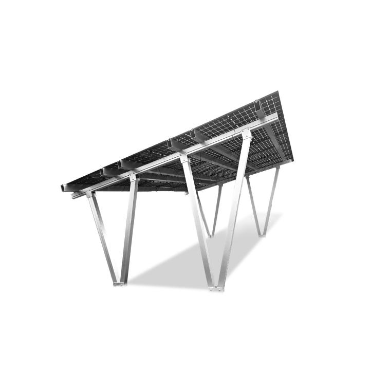 Carport photovoltaïque aluminium pour 15 panneaux