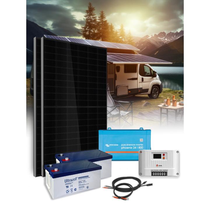 Kit autonome 2 panneaux 800VA avec stockage