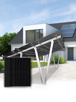 Aluminium fotovoltaïsche carport + 15 zonnepanelen 450Wp