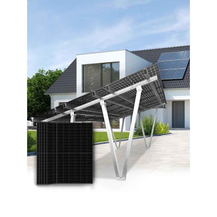 Aluminium-Photovoltaik-Carport + 15 Solarmodule 450Wp