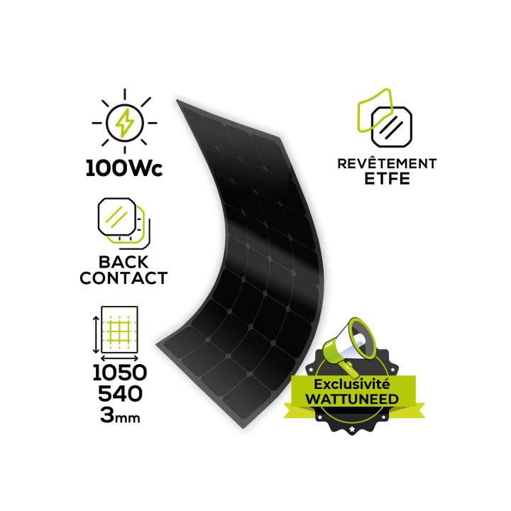 MX FLEX Protect Full Black 12V solar panel 100Wp Back Contact