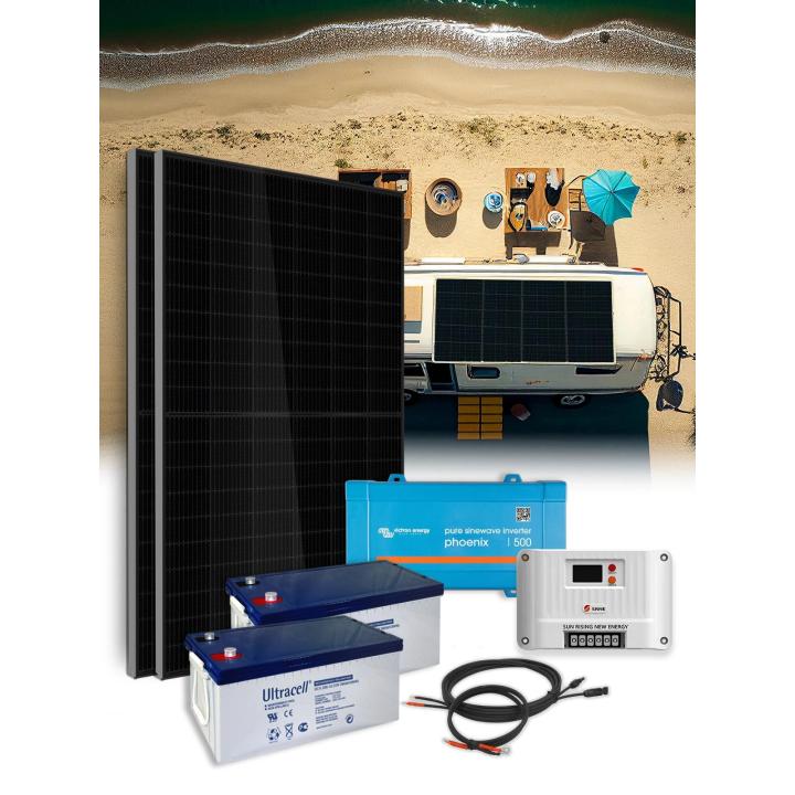 Kit autonome 2 panneaux 500VA avec stockage