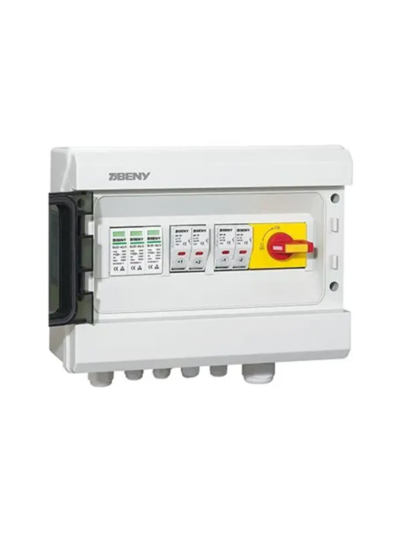 ZJBENY DC dubbele overspanningsbeveiliging 2 ingangen en 1 uitgang 1000V 32A + 2m 10² kabel — vue 2
