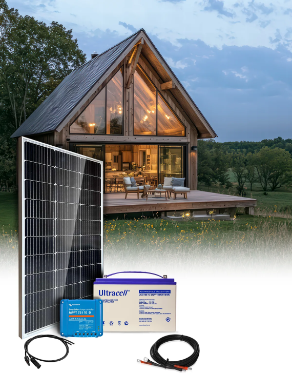 Solar Kit Off-Grid 100 Wp – 12V – Battery