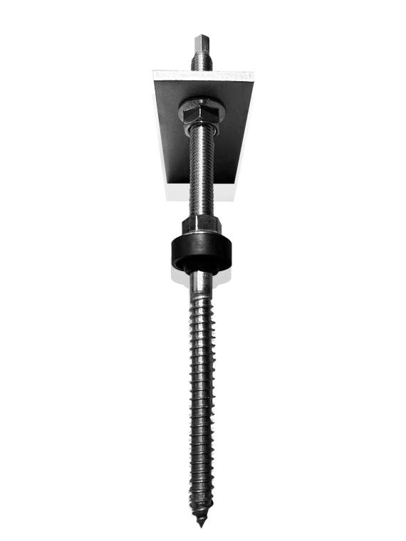 M10x300 fixing bolt for metal roofing & steel decking – with integrated mounting plate — vue 2