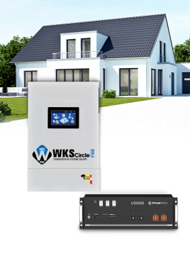 Inversor WKS EVO Circle Pro de 6,5 kVA y batería de litio Pylontech US5000 de 4,8 kWh