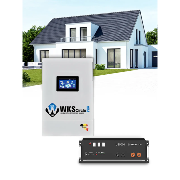 WKS EVO Circle Pro 6,5 kVA omvormerpakket en Pylontech US5000 4,8 kWh lithiumbatterij
