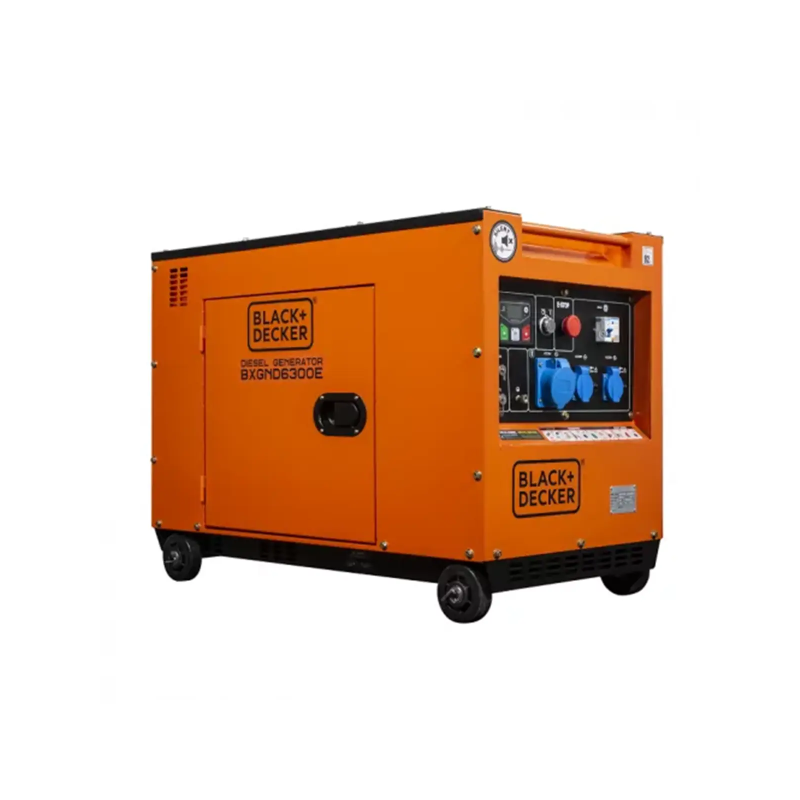 Black+Decker Diesel Generator 6,3kVA Full Power 230V Soundproof BXGND6300E