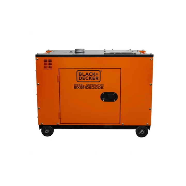 Black+Decker Diesel Generator 6,3kVA Full Power 230V Soundproof BXGND6300E