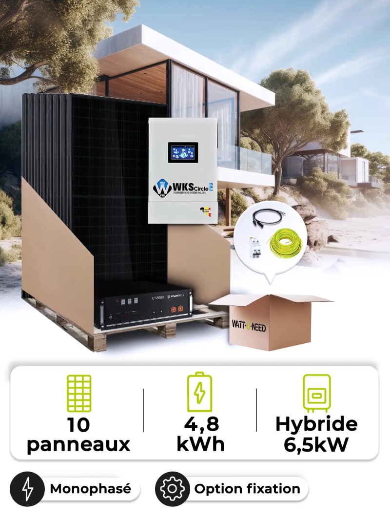 Solar-Kit für abgelegene Standorte 4,5 kWp – Mono 6,5 kW – Batterie 4,80 kWh