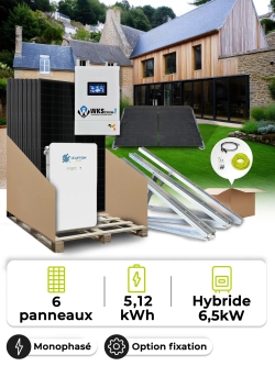 Zonne-energieset voor eigen gebruik 2,7 kWp – Mono 6,5 kW – Accu 5,12 kWh